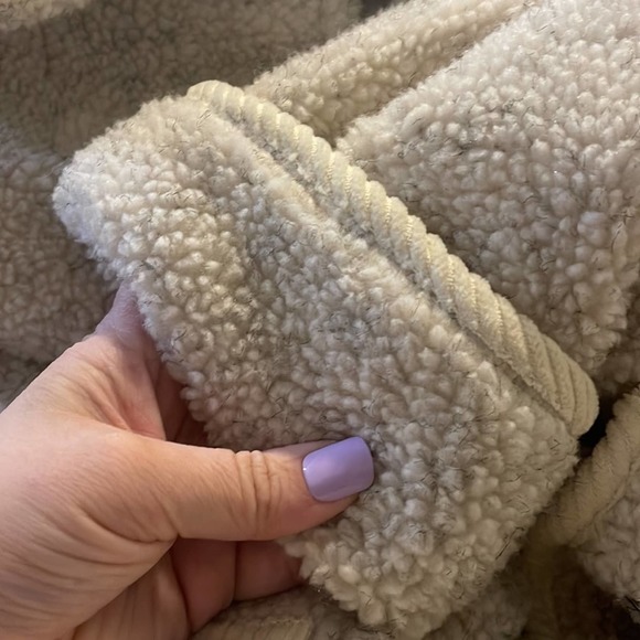 Vintage Tutor Court Reversible Fair Isle Sherpa Like Coat Women's Size Large - Picture 5 of 9